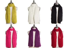 New Crochet Knit Honeycomb Stitch Muffler Scarf in 6 Colors - NWT $38 Tags