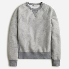 J. CREW Wallace  Barnes Men's Heritage Raglan Sweatshirt Heather Flint Gray NWT