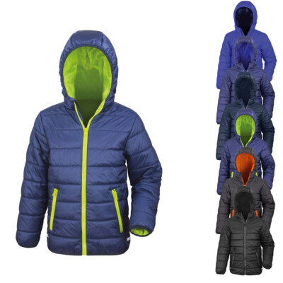 Result Core Junior Padded Jacket Kinder Jacke Steppjacke Kapuze 2-10 Jahr RT233J