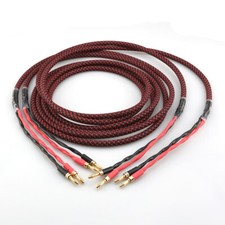one pair OFC Copper Wire with Gold Plated Banana Plugs HiFi Audio Speaker Cable