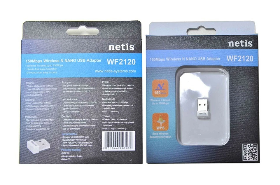 Lote de 100 Adaptador USB Netis WF2120 150Mbps Inalámbrico N Nano WiFi Win/Mac/Linux Foto 4 de 4