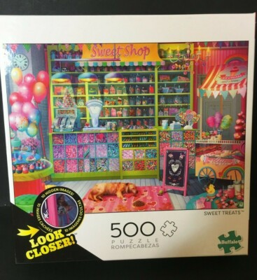 Jigsaw Puzzle New Sweet Treats Candy Fun Golden Retriever Country Store 500 Pc