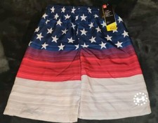 Under Armour American Flag Swim Trunks Shorts Lined Drawstring Boys Youth Large