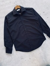 Vintage Yves Saint Laurent Shirt Black Mens 39 15.5 YSL Long Sleeve Cotton Blend