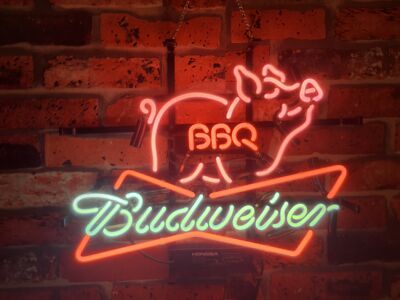 New Bar-B-Q PIG BBQ 24''x20'' Neon Light Sign Beer Lamp Night Party Wall Decor Bar