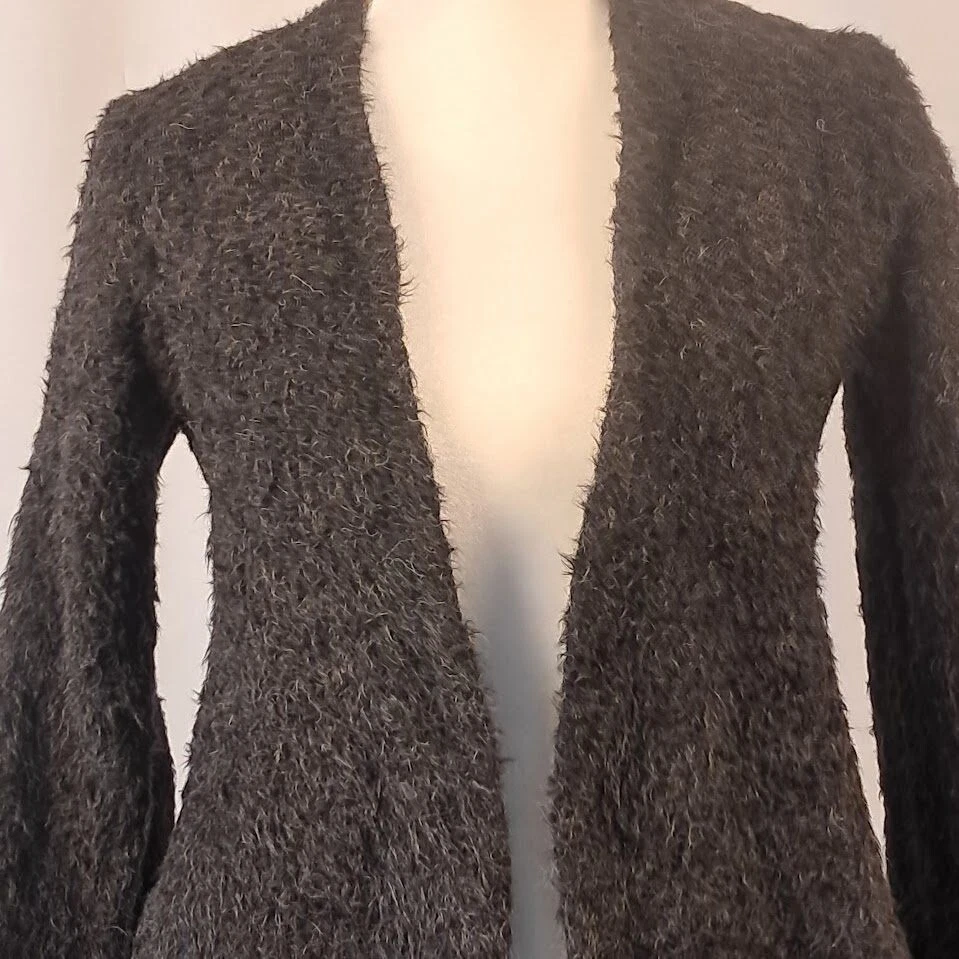 Vintage PETER COHEN M Open Front Short Knit Jacket Cardigan Alpaca 3/4 Sleeve - Image 4 of 4
