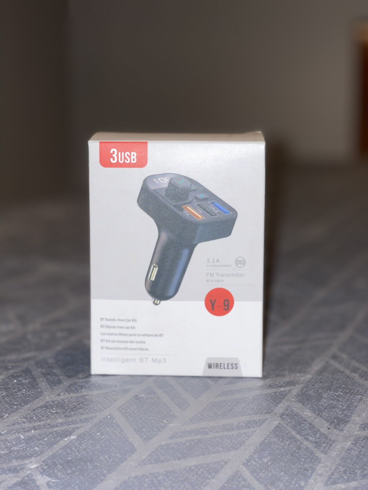 Transmitter Intelligent Bluetooth Car Mp3 (3USB) MODEL Y-9/ 3.1A Quick Charge