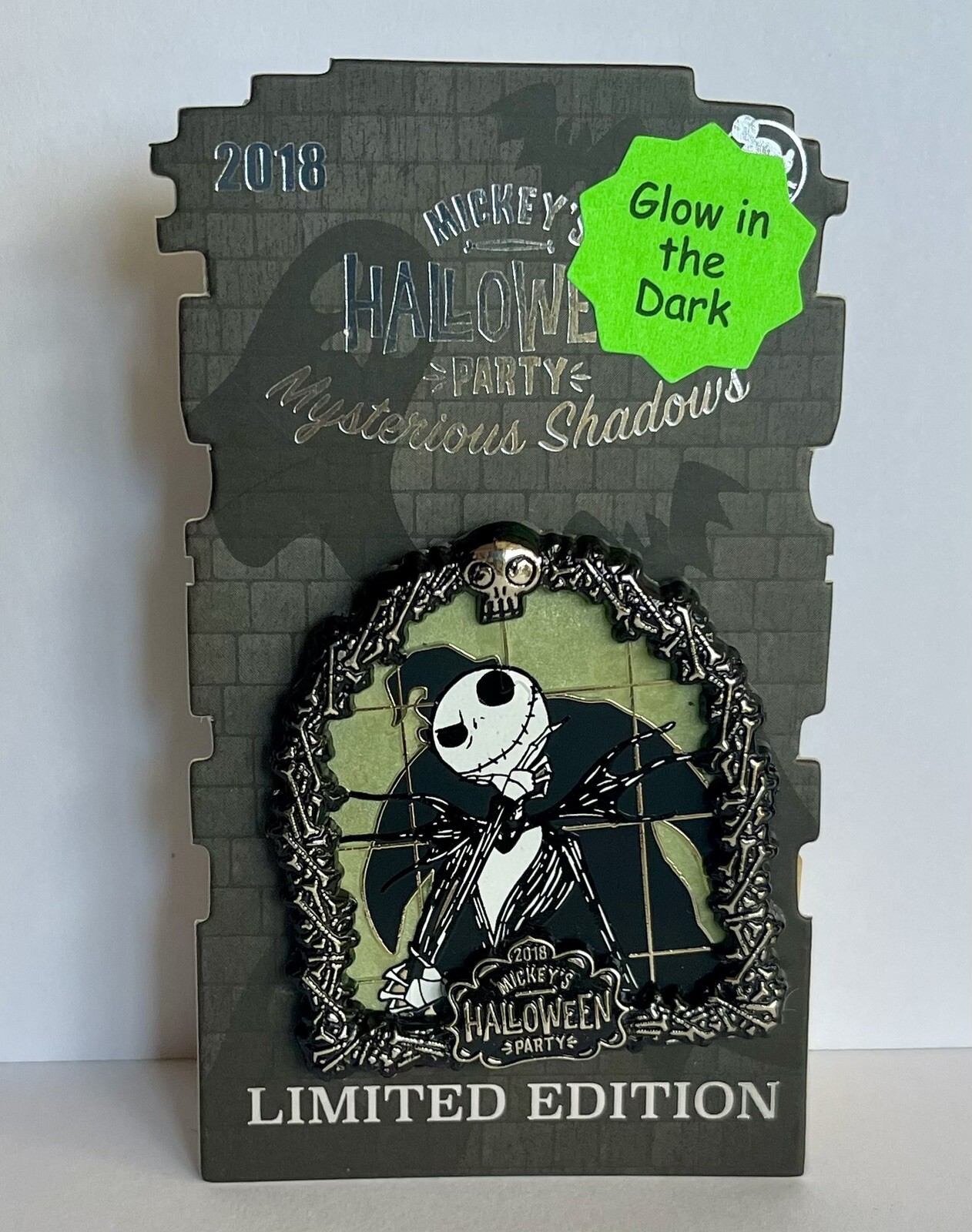 Mickeys Halloween Party 2018 Pin Mysterious Shadows Jack Skellington  LE