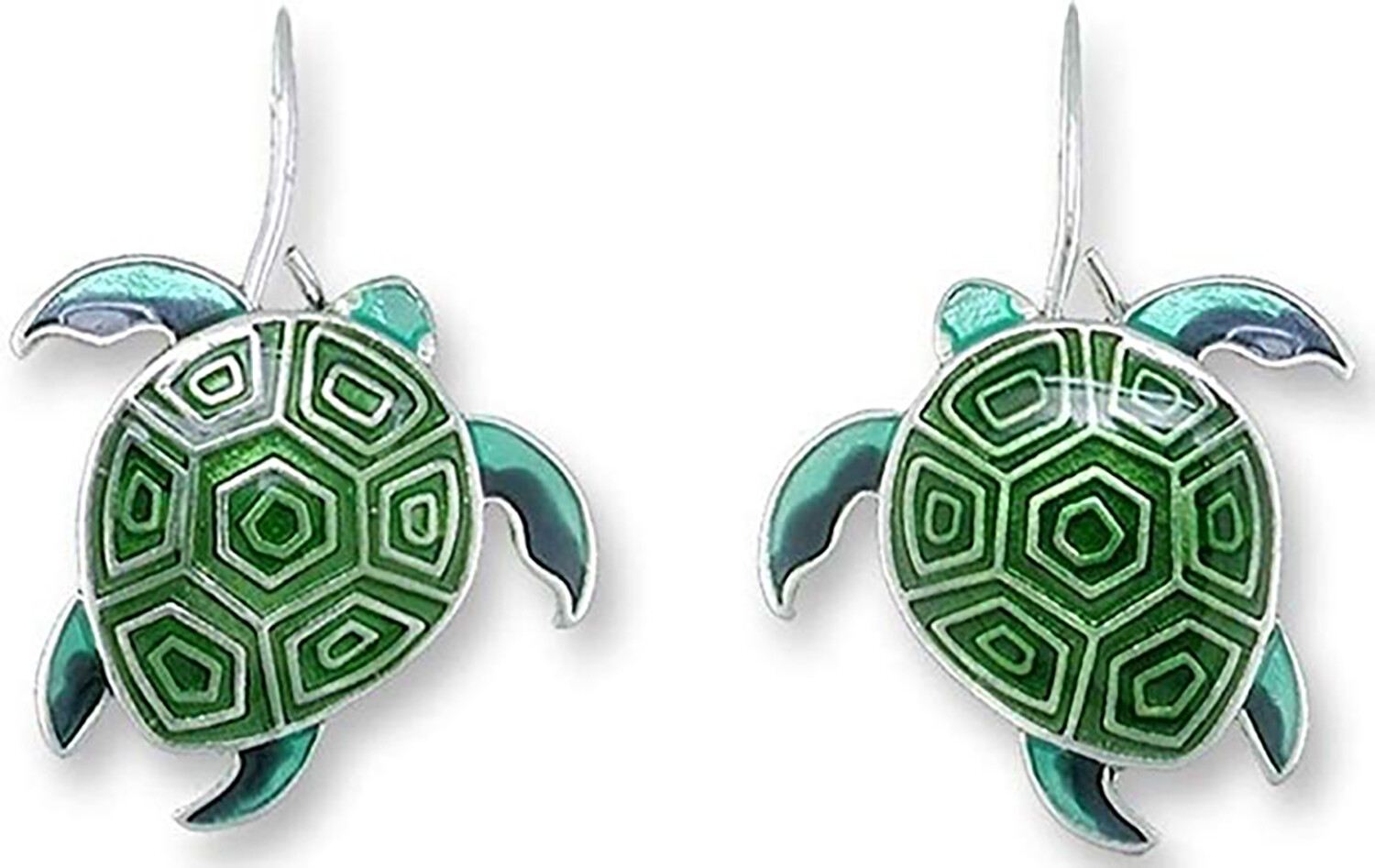 Сью Кокчиа морская черепаха эмалированные гавайские серьги на проволоке Honu 5890₽