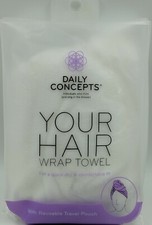 BRAND NEW YOUR HAIR TOWEL WRAP CLEAN IS A STATE OF MIND by Daily Concepts White