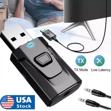 Bluetooth 5.0 USB Transmitter Receiver 2 in 1 Wireless Audio Adapter For PC Car