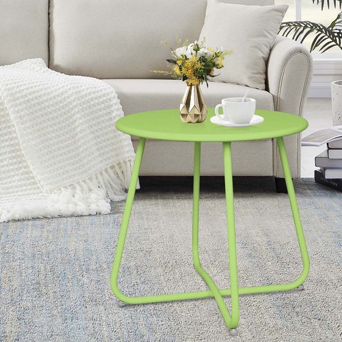 Outdoor Side Tables Small Round Metal End Table Portable Indoor for Patio Yard - Picture 53 of 70