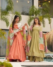 GOWN WITH DUPATTA INDIAN PAKISTANI STYLE GEORGETTE FABRIC PARTY WEAR DRESS