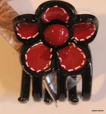 New Hair Clip Medium Sized Red Flower Gorgeous Comfy Hair Holds