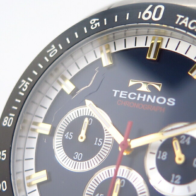Technos Chronograph Watch Quartz 42mm Men's Navy Dial Swiss