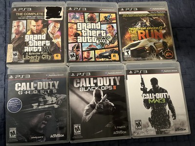 PS3 games bundle, GTA 4, GTA 5, NFS RUN, COD GHOST, BLACK OPS 2 & MW3