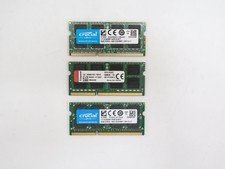 Lot of 3 Used 8GB DDR3L 1600MHz SODIMM Laptop RAM Kingston Crucial 24GB Total