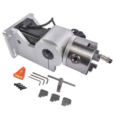 D80 Rotary Axis 3-Jaw Rotary Chuck 360° Rotation for Fiber Engraving Machine New