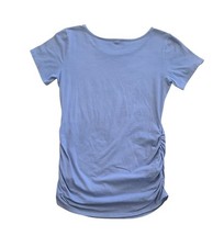 Maternity Stylish Blue T-Shirt With Stretch Ruffled Sides