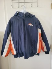 Rare/Vintage Denver Broncos Logo 7 Hooded Puffer Winter Coat Jacket Size L