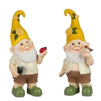 2Er Set Dekofiguren Zwerge Zitrone Stehend H. 21Cm Aus Kunststein Formano S26