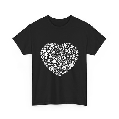 Dog Paw Heart Shirt, Pet Animals Dog Lovers Dogs Owner Shirt