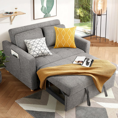 68'' 3 in 1 Convertible Sleeper Sofa Bed Loveseat Pull Out Sofa Bed Couch Bed NEW
