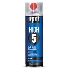0.45L HIGH #5 High Build Primer Filler 450ml Aerosol Spray Black U-POL HIGHB/AL