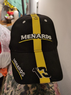 #ad Menards Racing Baseball Hat #13 NASCAR Racing Cap Autographed $22.99