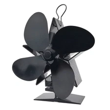 4 Blade Fireplace Fan Aluminum Alloy Blades Heat Powered Stove Fan Portable