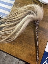 Vintage African Ethiopian Horse Hair Fly Whisk Braided Handle Hand Crafted Decor