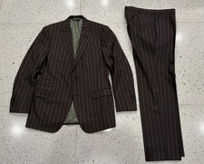 40 Reg / 35 - Paul Stuart Stripe Suit Brown Phineas Cole Made Canada 40 Reg / 35 - Paul Stuart Stripe Suit Brown Phineas Cole Made Canada