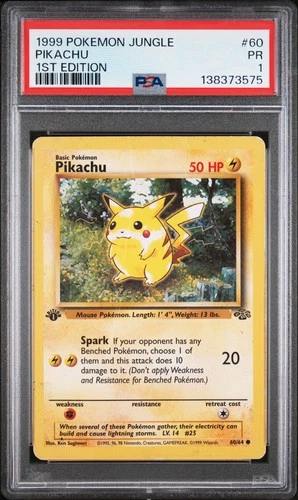 1999 POKEMON JUNGLE 1ST ED #60 PIKACHU PSA 1