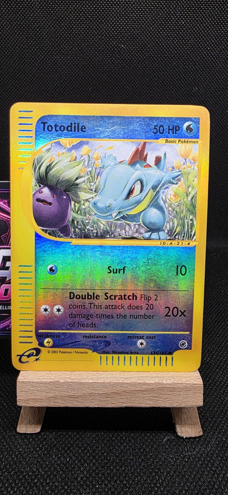 Totodile 134/165 Reverse Holo Rare Expedition Series E-Reader Pokemon Card 2002