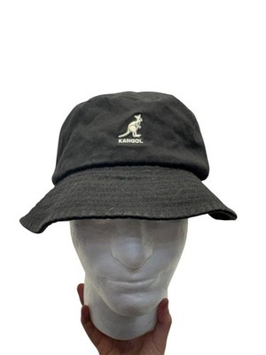 Kangol Black Bucket Hat With Embroidered Logo Cotton Casual Style 9216