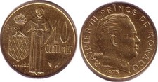 Monaco 10 Centimes 1975