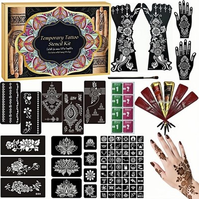 Temporary Tattoos Kit - 12 Sheets, 78 Unique Designs for Men, Women, Kids