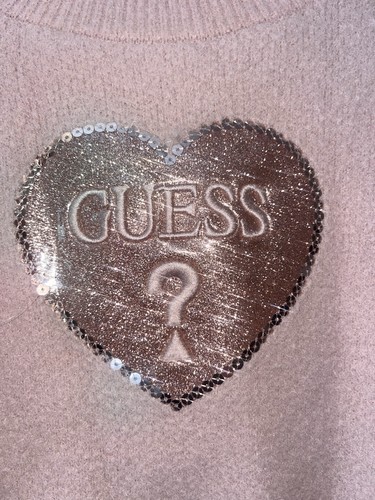 Guess Pouf Pink Girls Sweater Size 5 - Picture 2 of 9