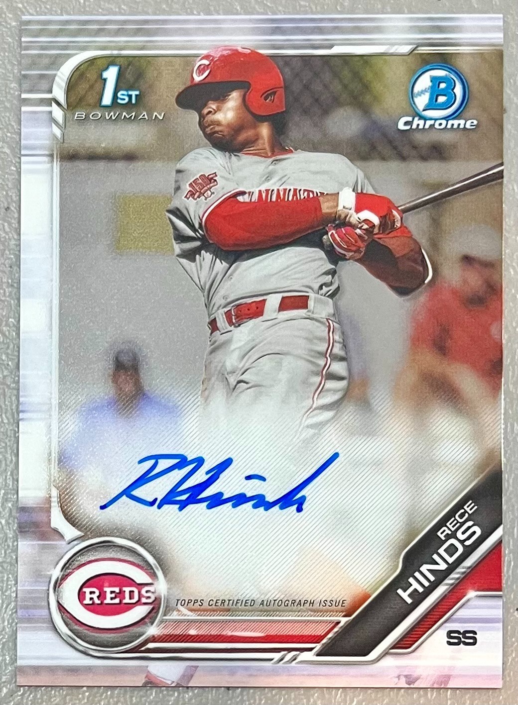 2019 Bowman Chrome AUTO #CDA-RH Rece Hinds - Cincinnati Reds 🔴⚪️