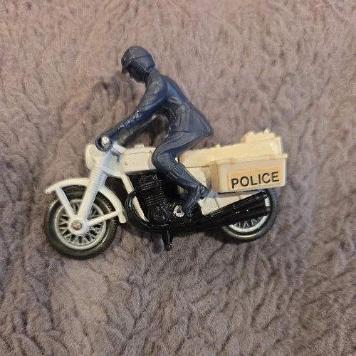 Vintage Lesney Matchbox Superfast #33 White Police Motorcycle