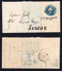India 1860 ½a blue QV lettersheet used with numeral 174 in blue & DEYRAH cds
