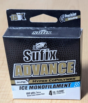 Sufix Advance Ice Monofilament 4 lb   100 yd / 90m / 300 ft   Ice Fishing Line
