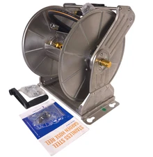 Giraffe Tools Stainless Steel Garden Hose Reel SW-8 150-Feet 5/8" 200ft of 1/2"