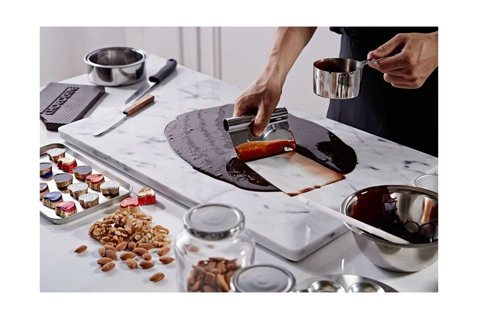 Placa de pastelaria JEmarble 16x24 polegadas com pés de borracha antiderrapantes para estabilidade por... - Imagem 2 de 4