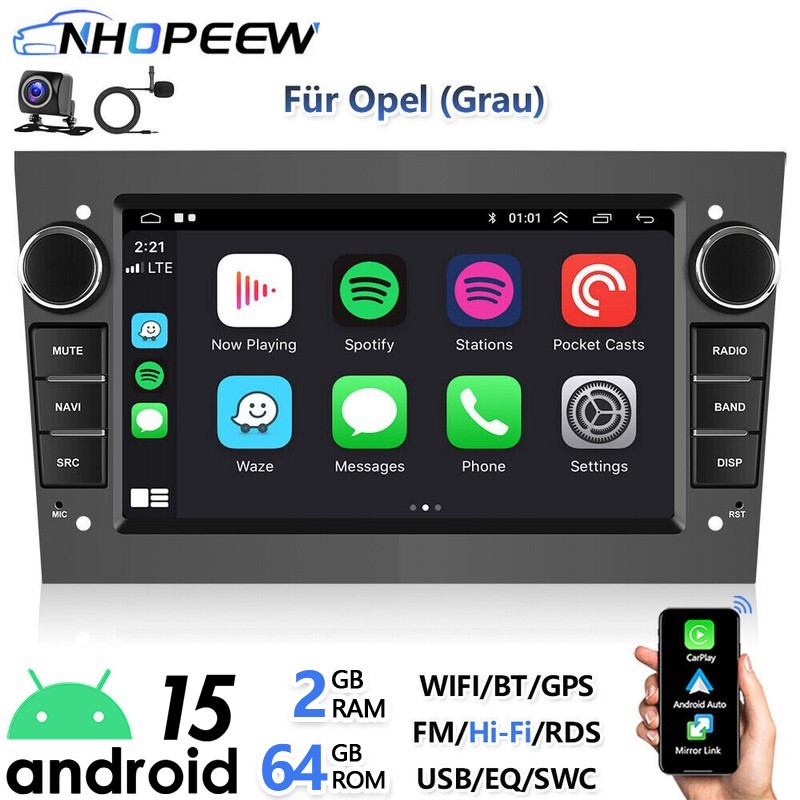 Per Opel Corsa D 2007-2012 Android 15 GPS Navi WiFi Carplay Autoradio con Fotocamera