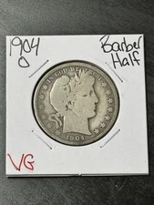 1904 O Barber Silver Half Dollar Nice VG Very Good Better Date Coin (Raw15305)