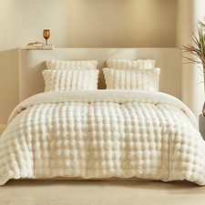 Fluffy Duvet Cover King Size, Faux Fur Duvet Cover Set, Ultra Soft Warm 3 P...