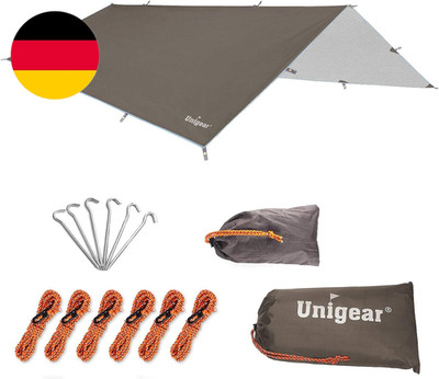 Unigear Tarp 3X3 3X4 3X5 4X4 Wasserdicht, Zeltplane Für Hängematte Mit Ösen + 6/