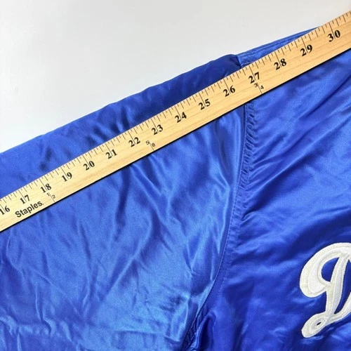 Rare Vintage LA Dodgers Starter Satin Bomber Jacket MLB Blue White XL 90s image 5