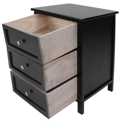 3 Drawer Nightstand Bedroom Bedside Table For Home Bedroom Furniture Decor CS - Picture 2 of 12